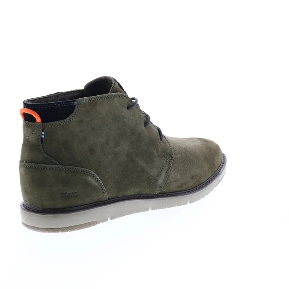 TOMS Navi Mens Green Nubuck Lace Up Chukka Boots - Size 11.5M Olive Green - Picture 2 of 16